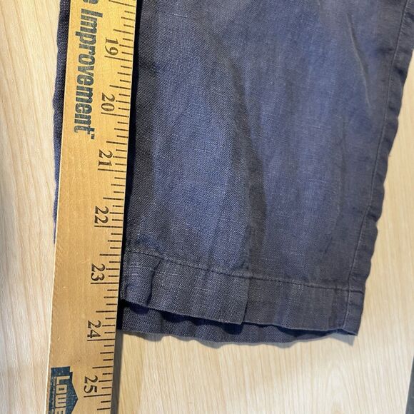 Pure J Jill 100% Linen Pants L Blue Straight Leg Relaxed Lagenlook Beach Cruise - Picture 9 of 10
